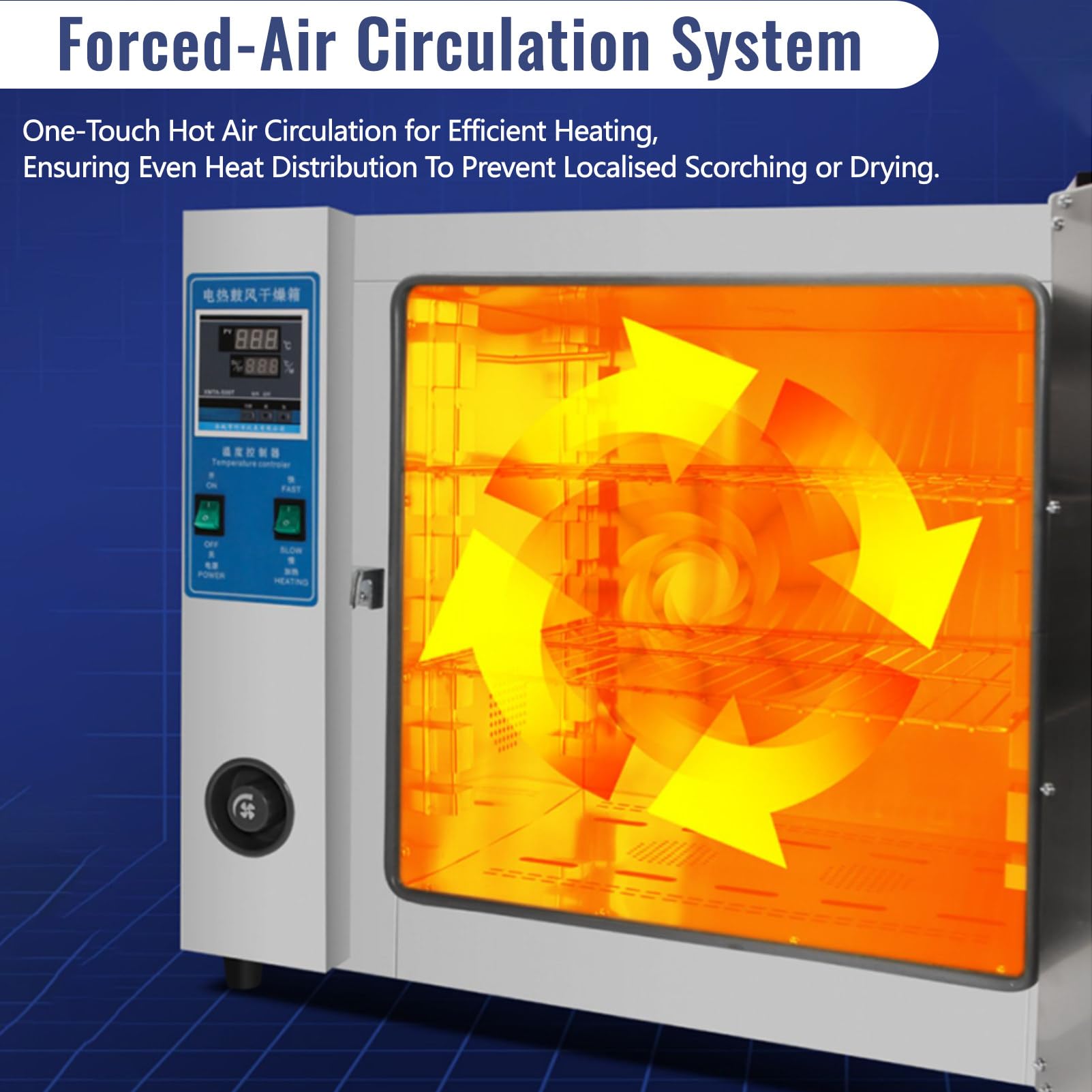 Vakuum-Trockenofen Elektrische Heizung Konstante Temperatur Blast für Labortrocknung und Heizung 16L 50-300°C