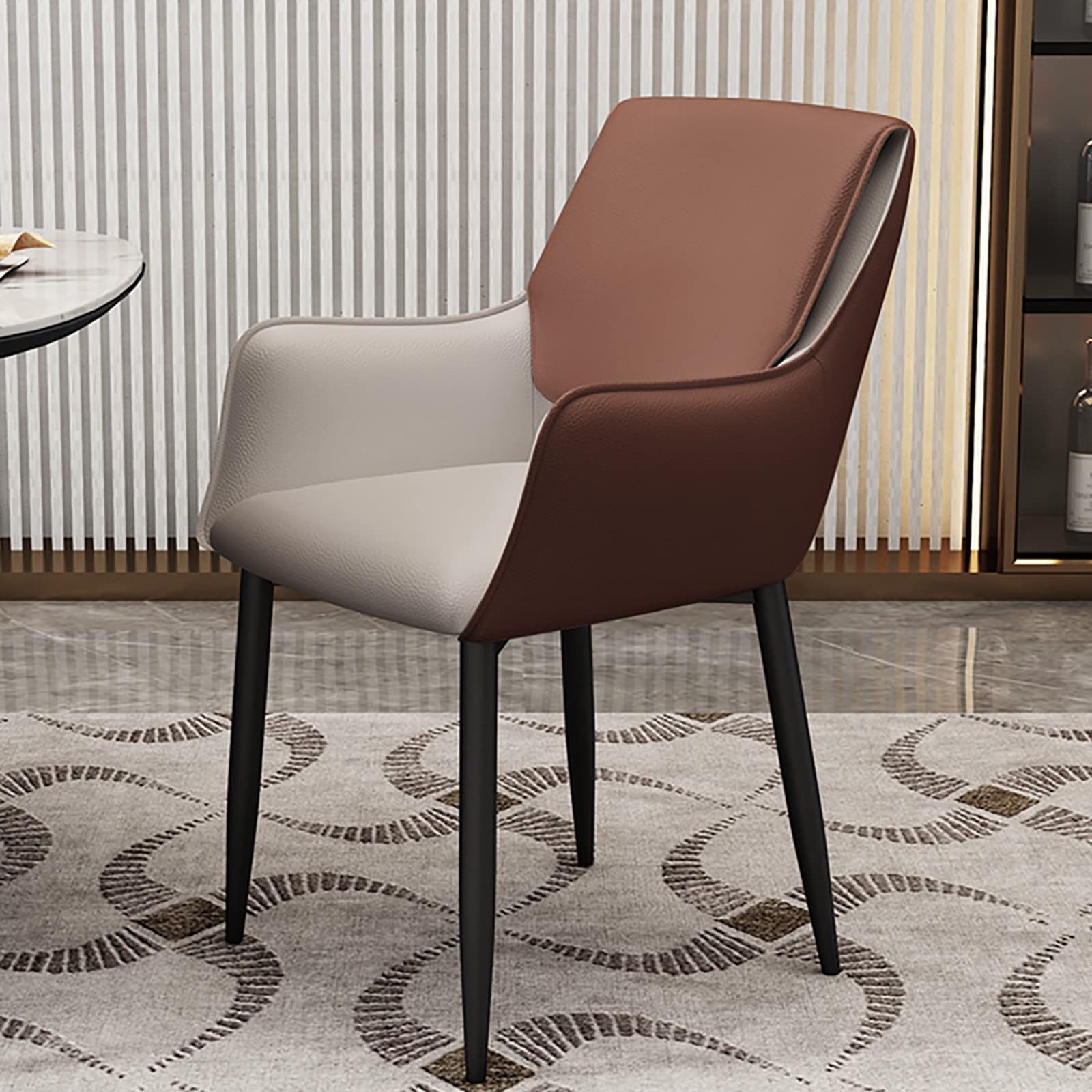 Sedia da pranzo moderna in pelle italiana, comoda ed elegante, per casa, ristorante, hotel o scrivania per unghie (colore: C)