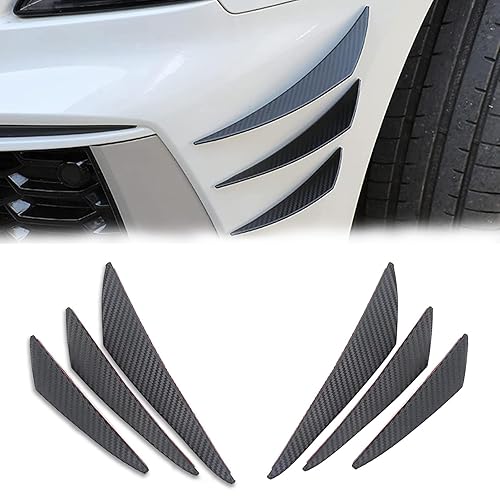 Pack-6 Car Spoiler Canards Kit, Universal Auto Front Bumper Lip