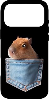 Adorable Tiny Capybara Hanging Out in Your Denim Pocket Case for iPhone 17 Pro Max