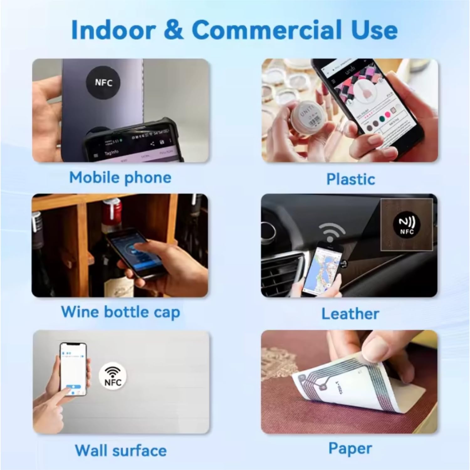 NFC Tags Stickers NTAG213 1000 Pack on Roll – 1 inch Round White Adhesive Labels, 13.56MHz 144 Bytes, ISO 14443A, Compatible with iOS and Android for Business, Smart Packaging & Automation