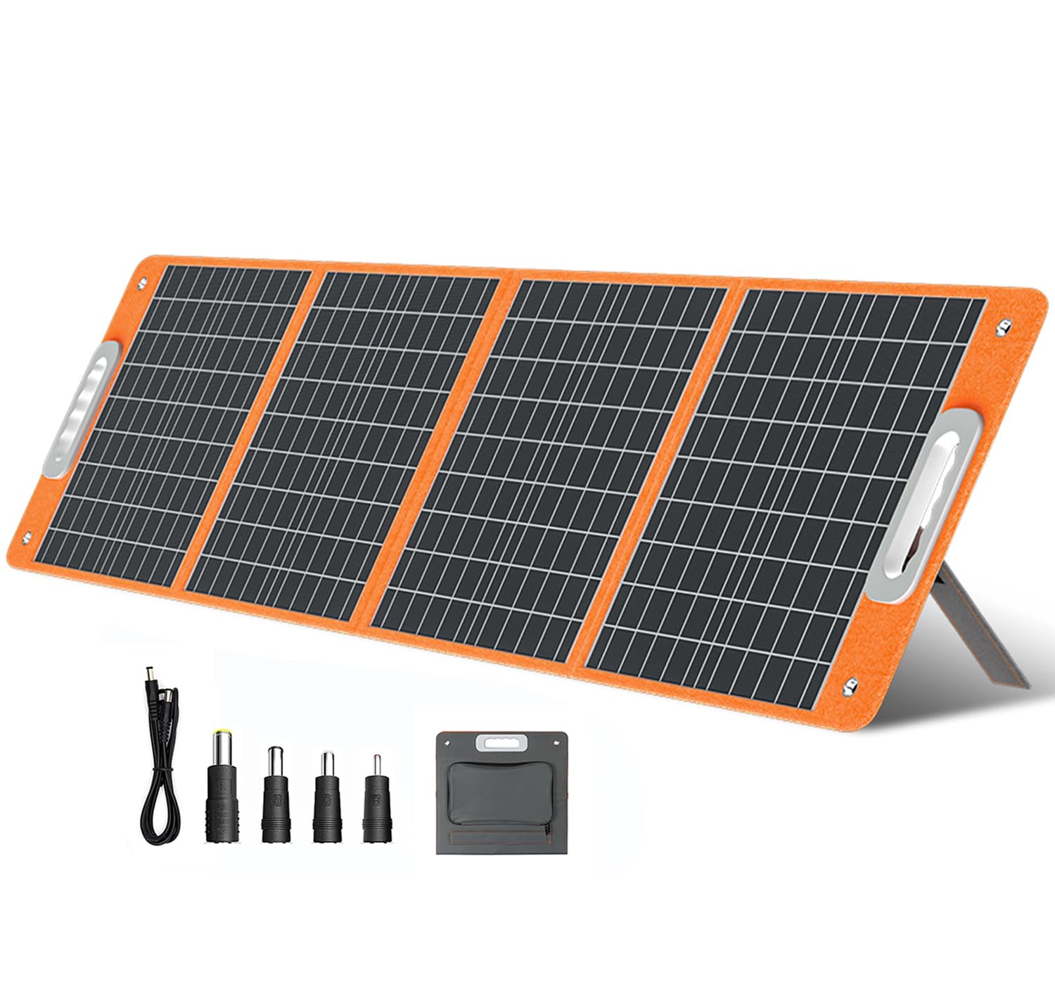 Solarpanel Faltbar 100W 18V Solarmodul, Flexibel Solar Panel Camping Tragbares Monokristalline Solarmodule, Solaranlage Komplettset mit Typ-C QC3.0 für Wohnwagen Camping Balkon Gartenhäuser