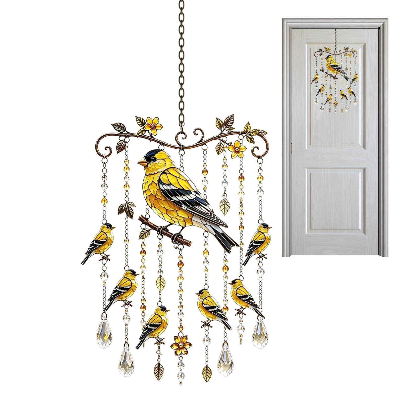 Campanas de viento de pajaros de metal decorativas para jardin y terraza