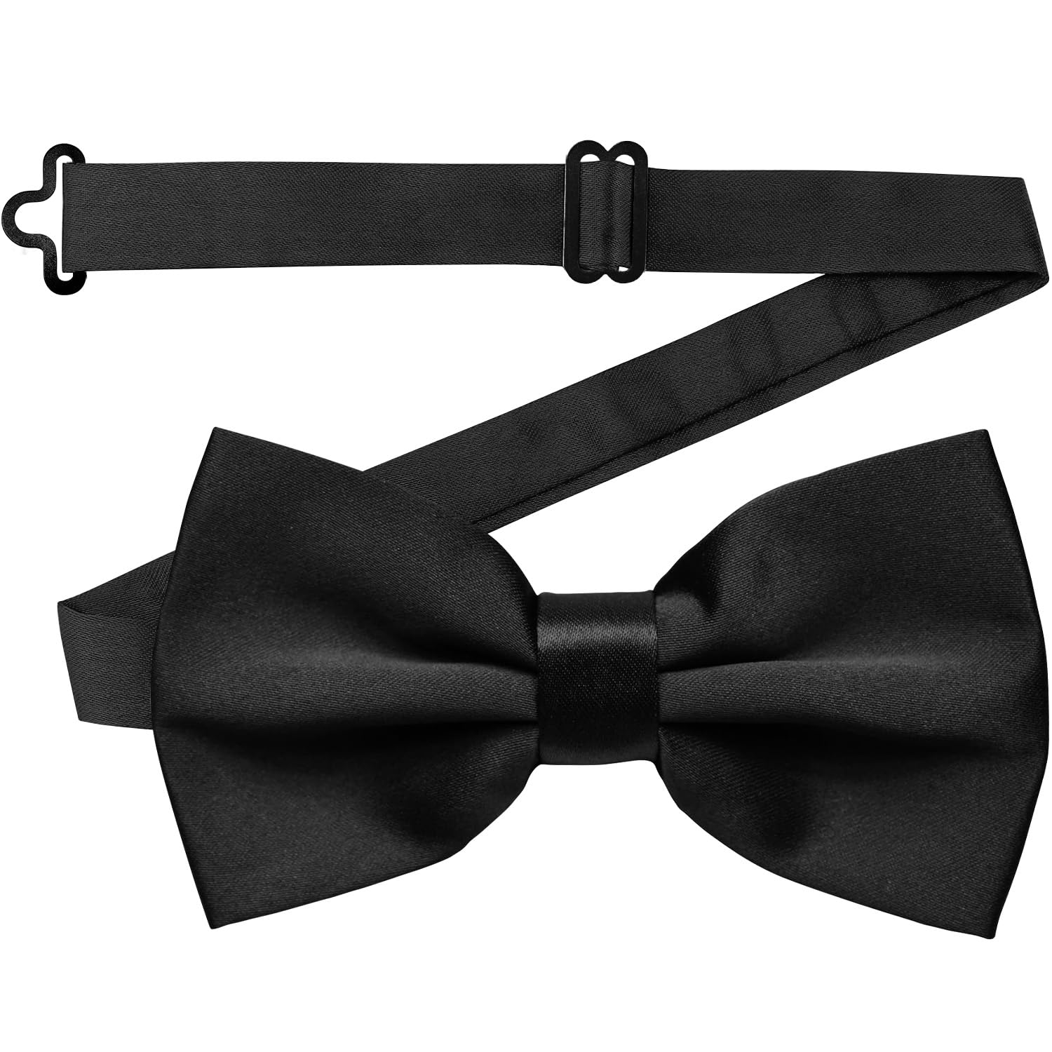 NONSOMPLE Adjustable Bowtie Solid Pre-tied Satin Bowties for Formal Wedding Party Costume for Men Women