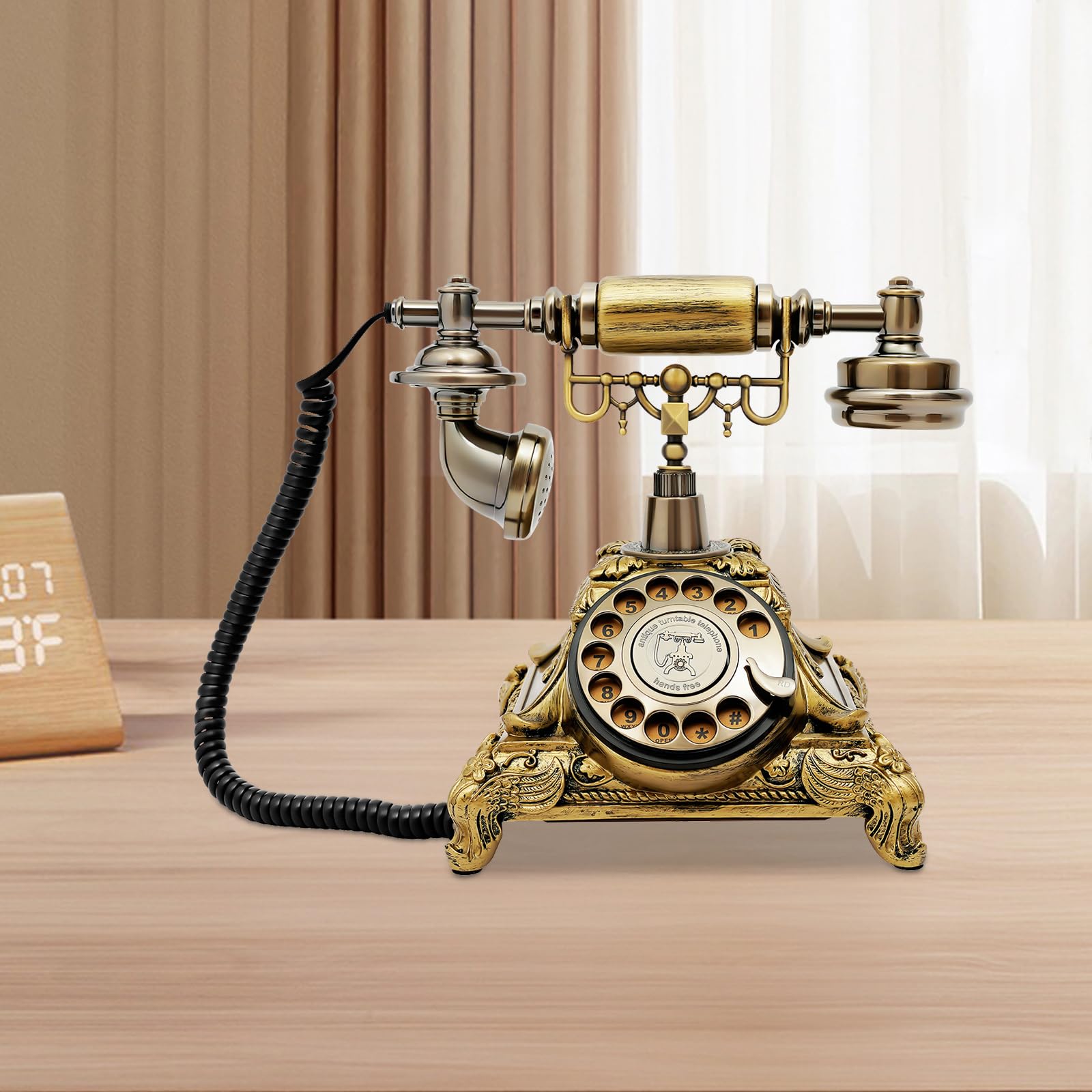 Telefono – telefono antico con funzione di ripetizione di scelta Telefono retrò, chiamata HD, cancellazione del rumore, telefono antico, telefono fisso per casa, ufficio, caffetteria, hotel, galleria