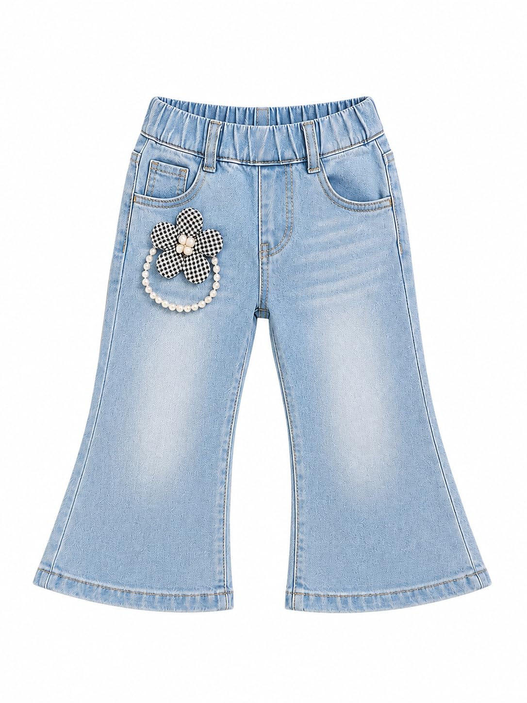 A.T.U.N. (ALL THINGS UBER NICE) Klassische Jeanshose für Mädchen aus 100% hochwertiger weicher Baumwolle mit elastischem Bund, bequem und zeitlos für Kinder