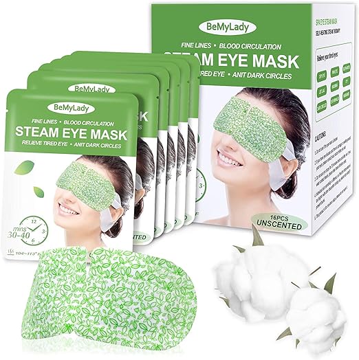 Steam Eye Mask 16 Packs Heated Eye Mask for Dark Circles and Puffiness