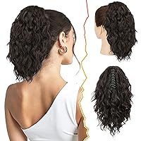Vista 10 de BARSDAR Extensión de cola de caballo marrón – Extensiones de cabello de cola de caballo con clip de garra de 18 pulgadas para mujer, extensiones