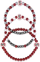 Vista 110 de FOCO NCAA unisex-adulto Paquete de 3 Pulseras de la Amistad con Cuentas con Logotipo de Equipo Universitario de la NCAA Oficialmente Licenciadas