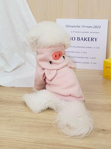 Miniatura 8 de QWINEE Sudadera con capucha para perro de cerdo, abrigo cálido para cachorro, sudadera para Navidad, Halloween, disfraz de perro, ropa de invierno
