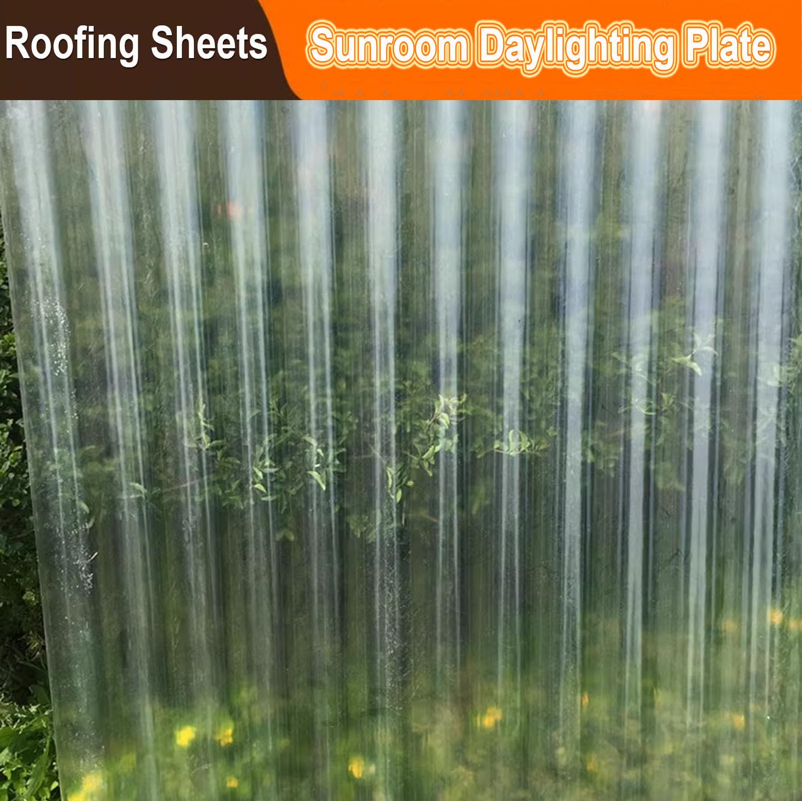 Planchas Transparentes Tejados, 1mm FRP Con Resistencia A Los Rayos UV, Chapa Ondulada Para Invernaderos, Placa De Techo Trapezoidal A Prueba De Lluvia, Garaje Corrugado (0.9×1.7m/35×67in,1pcs)