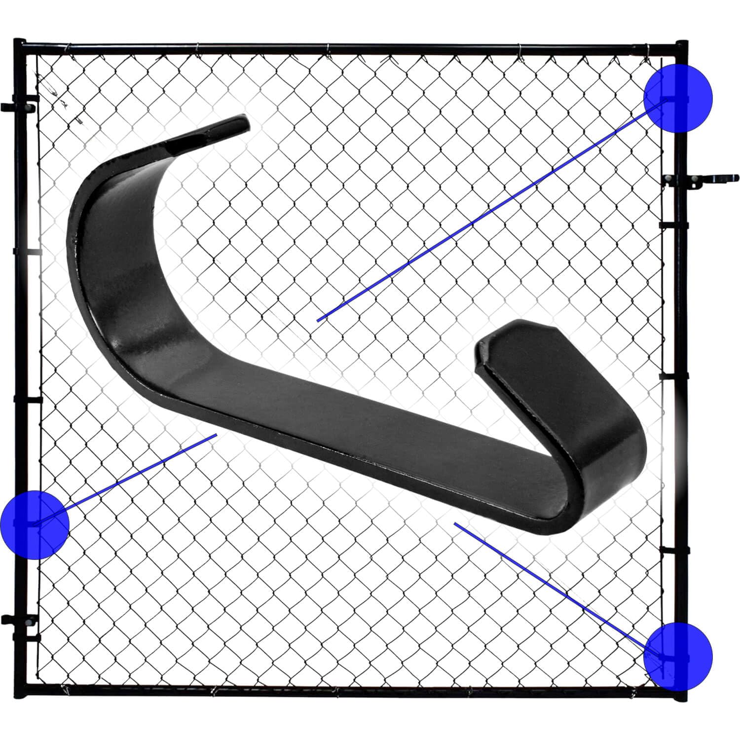 1-3/8" Kennel Clamp, Black Powder Coated - Heavy Duty Cage Clamp