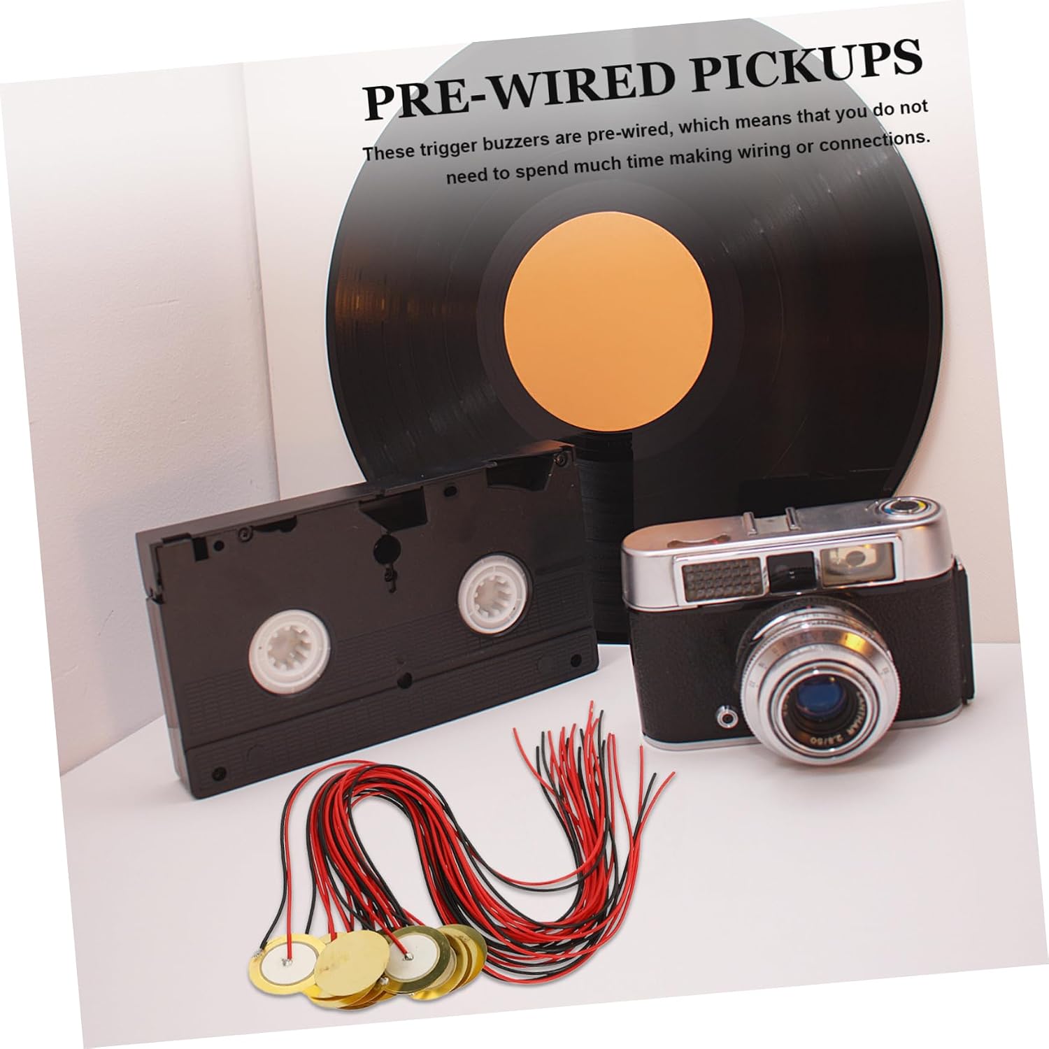 15pcs Piezo Discs Acoustic Instrument Pickup Pre Wired Contact Microphone Transducer for Guitar Drum Trigger Diaphragm Disc for Musicians