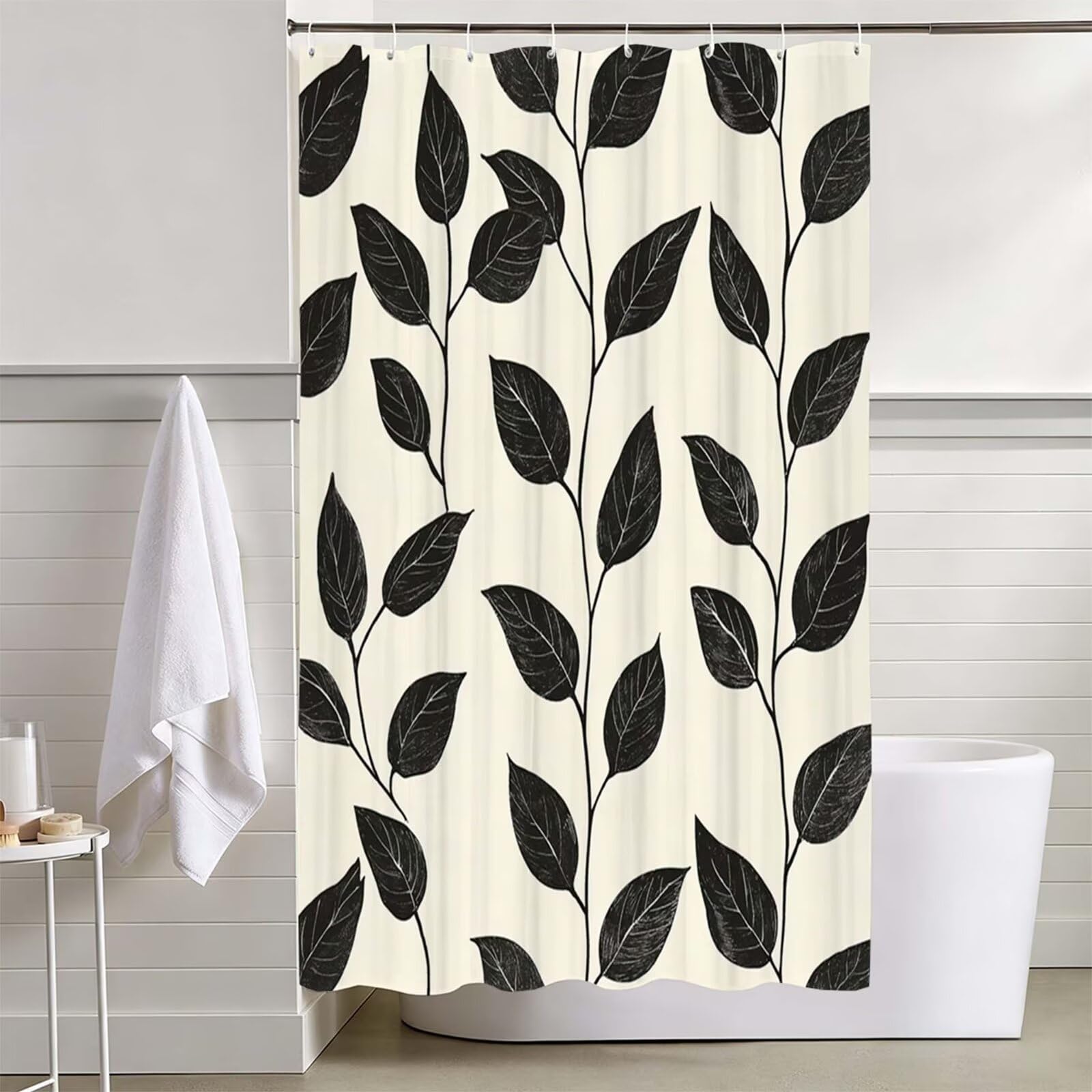 Tenda Doccia nero, Tende per Doccia Extra Lunga 180x240cm L-86