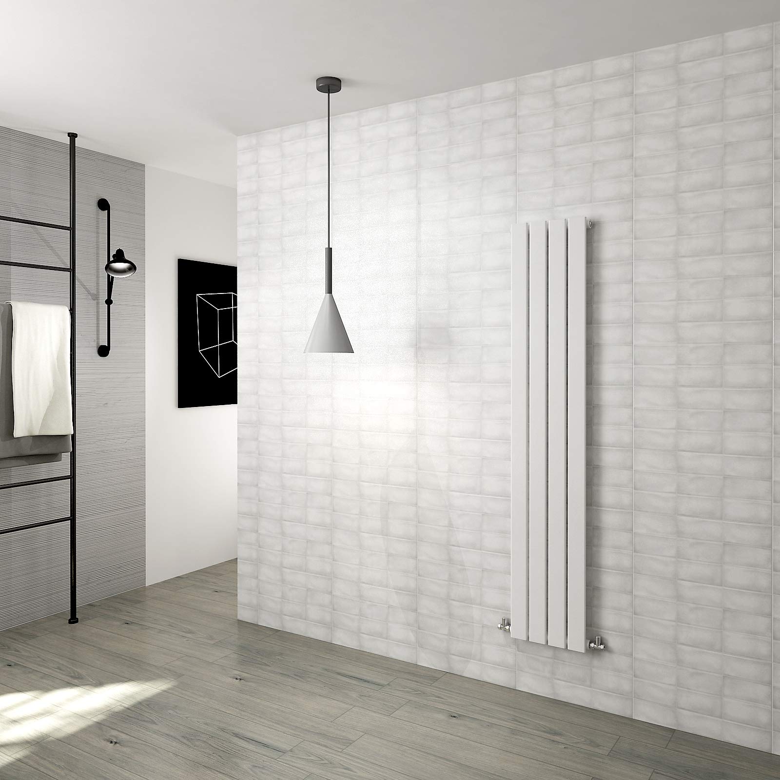Huiyang White Vertical Radiator Flat Panel Designer Central Heating Rads Single 1600X272mm