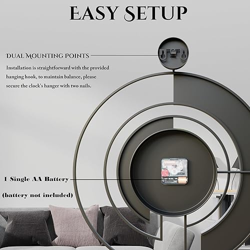 Miniatura 5 de Reloj de pared moderno con esfera de mármol de nogal, marco de metal de madera grande, silencioso, sin tictac, para sala de estar, decoración de