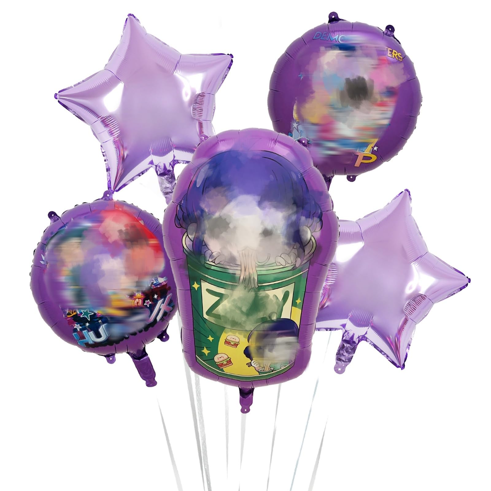 5Pcs Hunter Theme Foil Balloons, Happy Birthday Foil Balloons for Children Birthday Party, Birthday Party Decorations Supplies for Girl’s Birthday Baby Shower Party Decorations