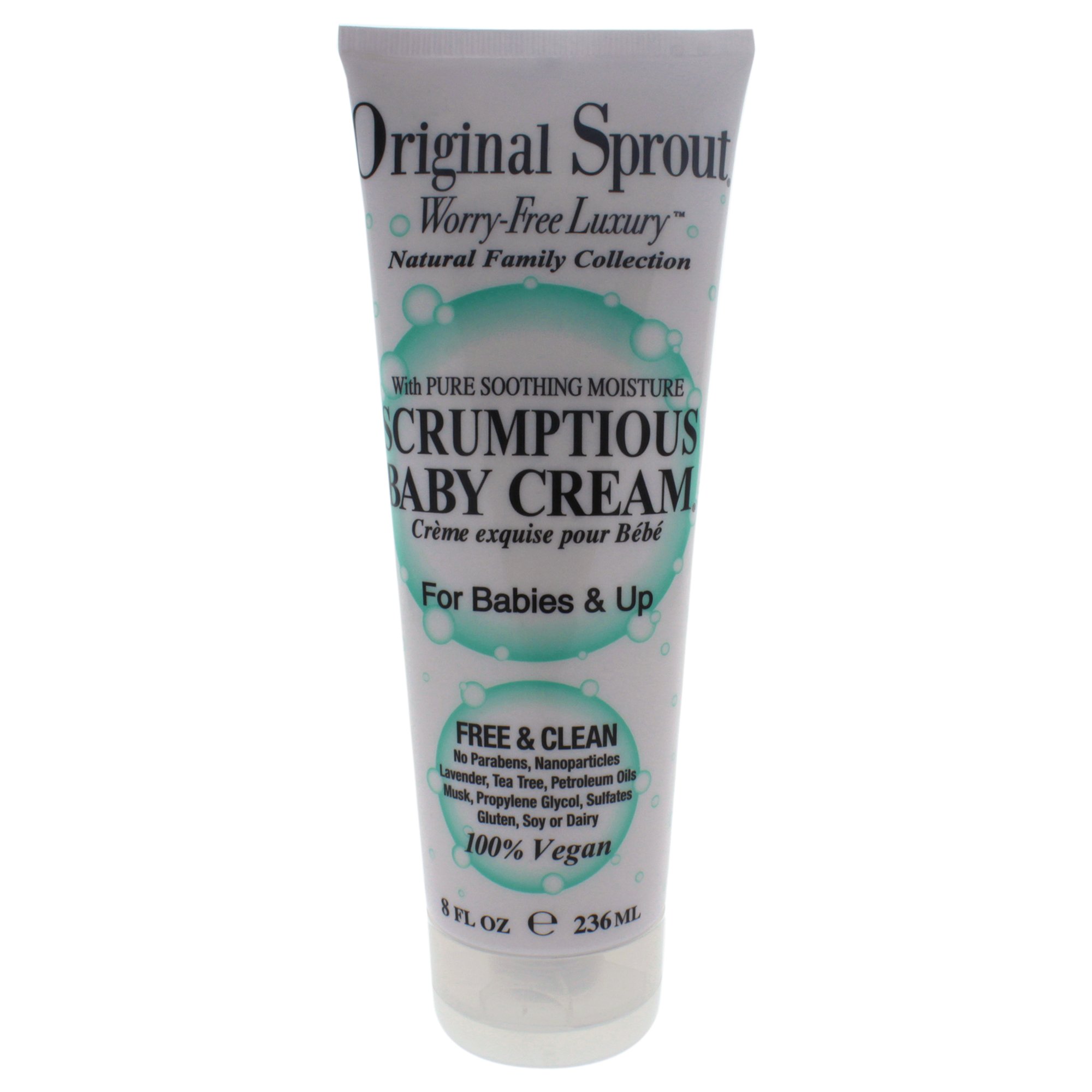 Original SproutScrumptious Baby Cream with Zinc for Babies Sensitive Skin, 8 oz. Bottle