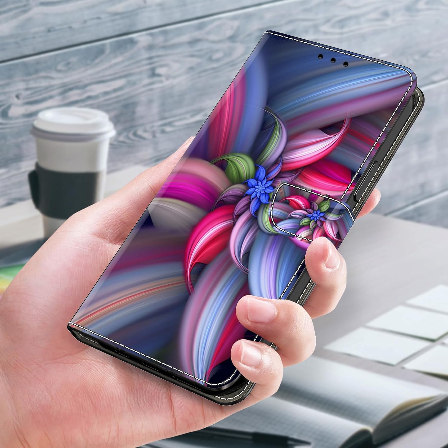 ALILANG for iPhone 12 /iPhone 12 Pro Case 6.1 Inch Wallet Case with Credit Card Holder, Flip Book PU Leather Protective Magnetic Cover for iPhone 12 Phone Case -Colourful Flowers