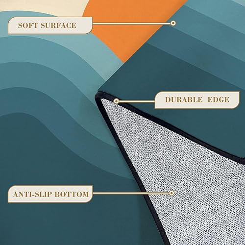 Miniatura 5 de 6x9 Area Rugs Rugs for Bedroom Washable Rug Retro Abstract Sunset Landscape 70s Style mid Century Modern Carpet Carpet for Bedroom Living Room