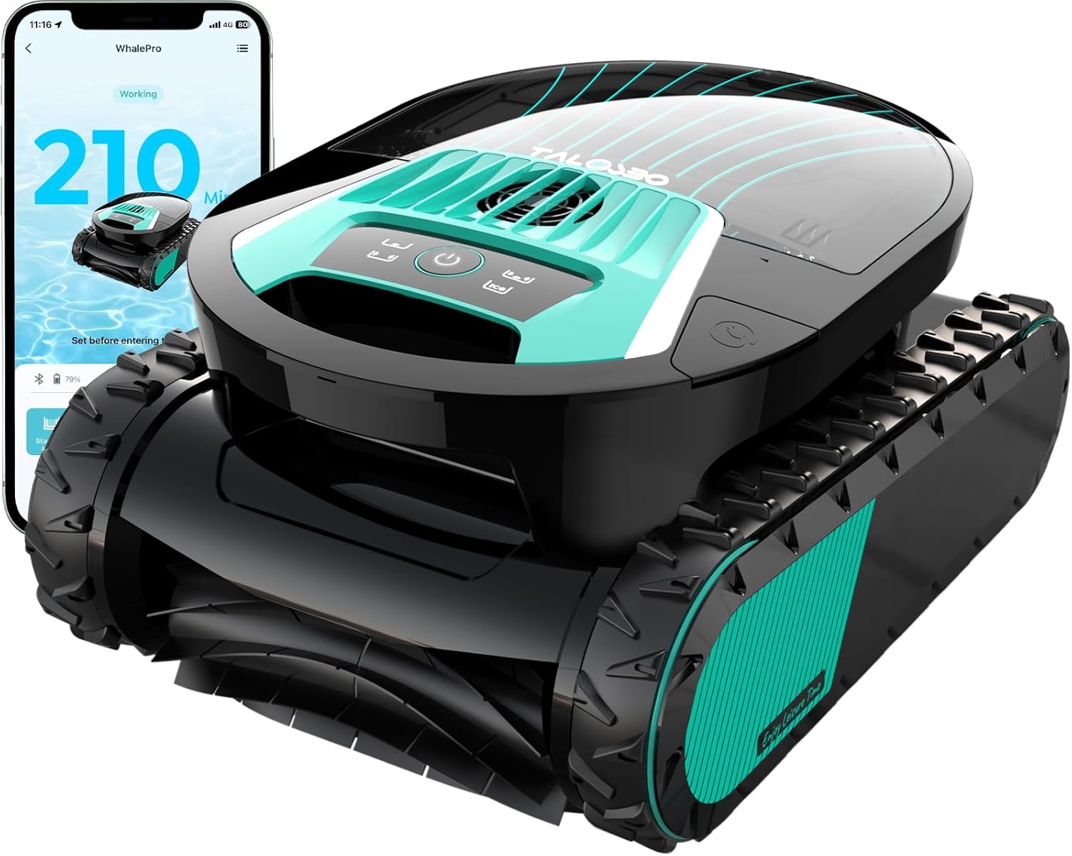 2026 New TALOSBO Pleco Pro Robotic Pool Cleaner, Smart App-Controlled Pool Vacuum Cleaner with Route Planning, 210-Min Runtime, Wall & Waterline Cleaning for In-Ground Pools up to 2153 Sq.Ft