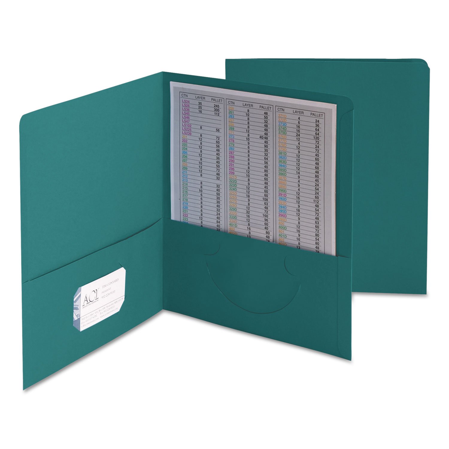 Smead Two-Pocket Heavyweight Folder, Letter Size, Teal, 25 per Box (87867)