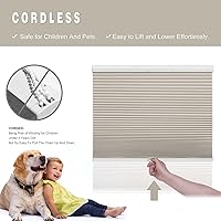 Vista 2 de Changshade Persianas Celulares para Ventanas sin Cordón Opacas para Ventanas Interiores, que se Bajan, Aislamiento Térmico de Panal de 1.5 Pulgadas