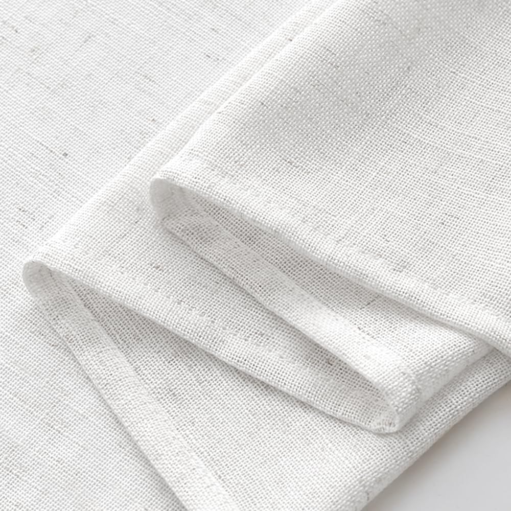 EMEMA Tende Lino Trasparente con Fettuccia Tenda a Traslucido Tenda per Interni Tende Moderne a Vela per Porte Balcone Adatte per Soggiorno Camera da Letto 2 Pannelli 140x280 cm Bianco