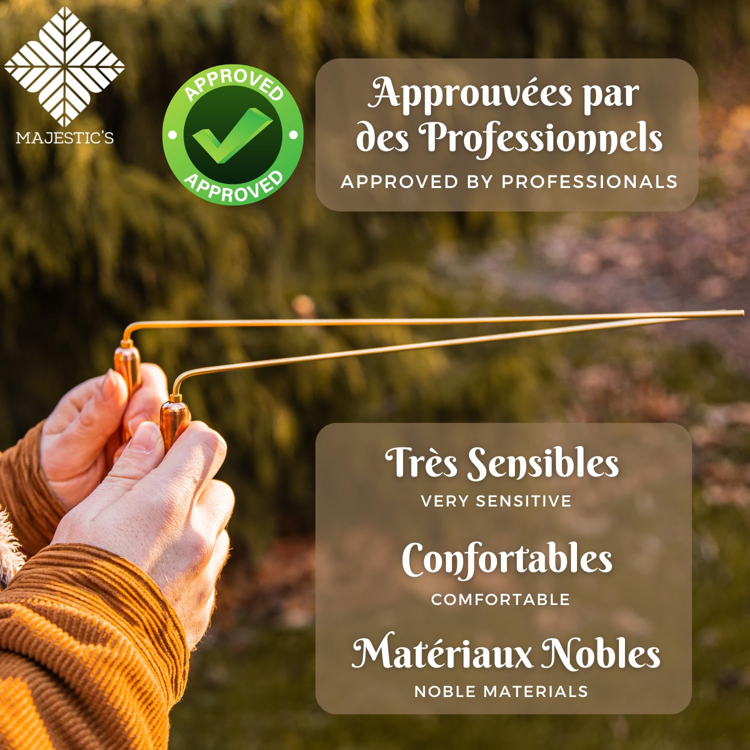 Baguettes de Sourcier Deluxe & Pendule Divinatoire de Radiesthésie TROUVIER : Pack de SOURCIER Professionnel - Marque Française [Garantie A Vie]