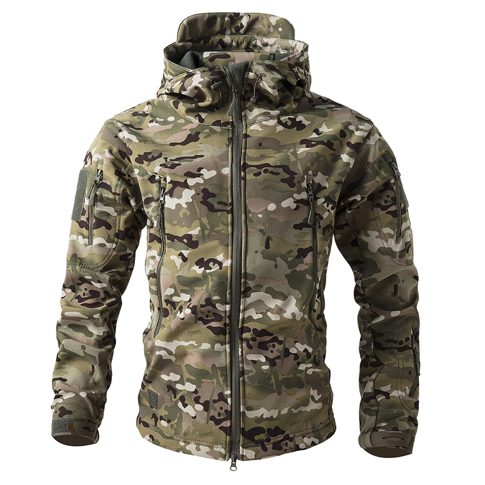 Chaqueta de Camuflaje Impermeable Militar Táctica Lucha contra la Chaqueta de Softshell Camping Al Aire Libre Caminar Camuflaje Hoodie Coat Chaqueta de Camuflaje