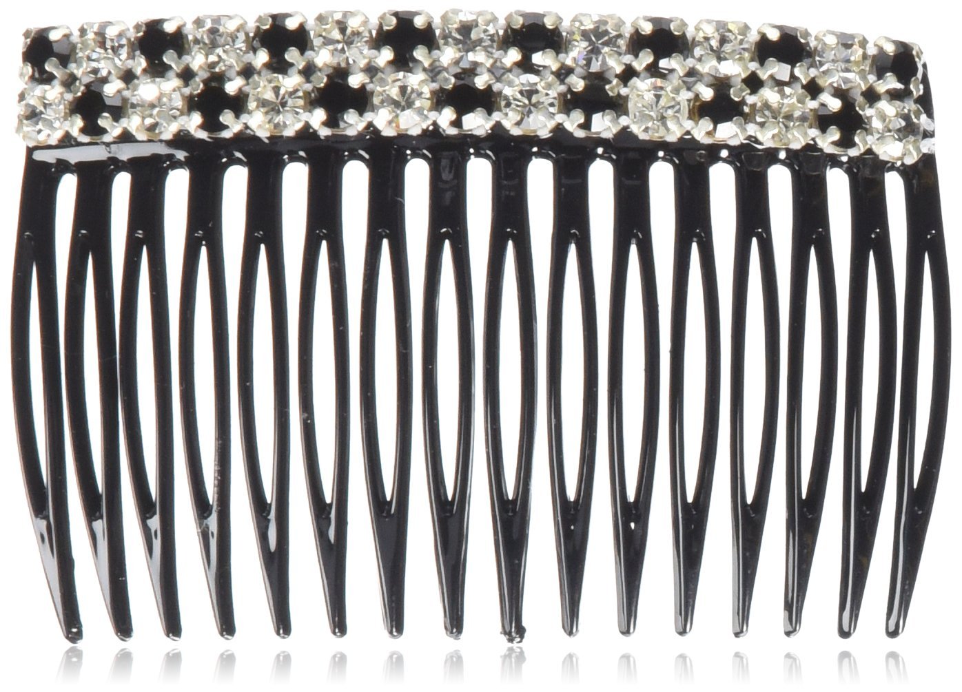 Caravan 0.5 oz Comb with Jet and Crystal Swarovski Rhine Stone