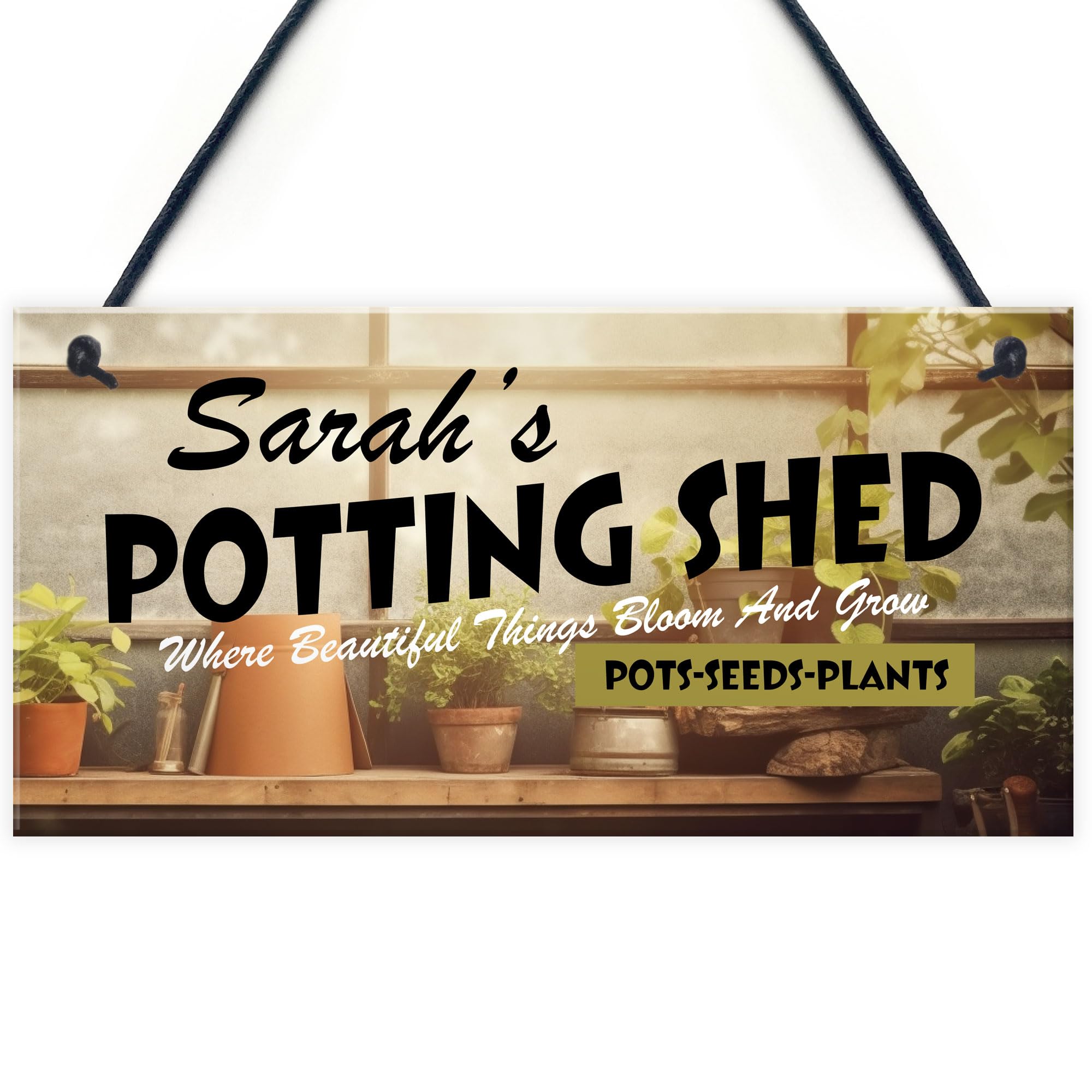 Red Ocean PERSONALISED Potting Shed Sign Greenhouse Sign For Garden Summerhouse Sign Home Decor Gardening Gift For Him Her