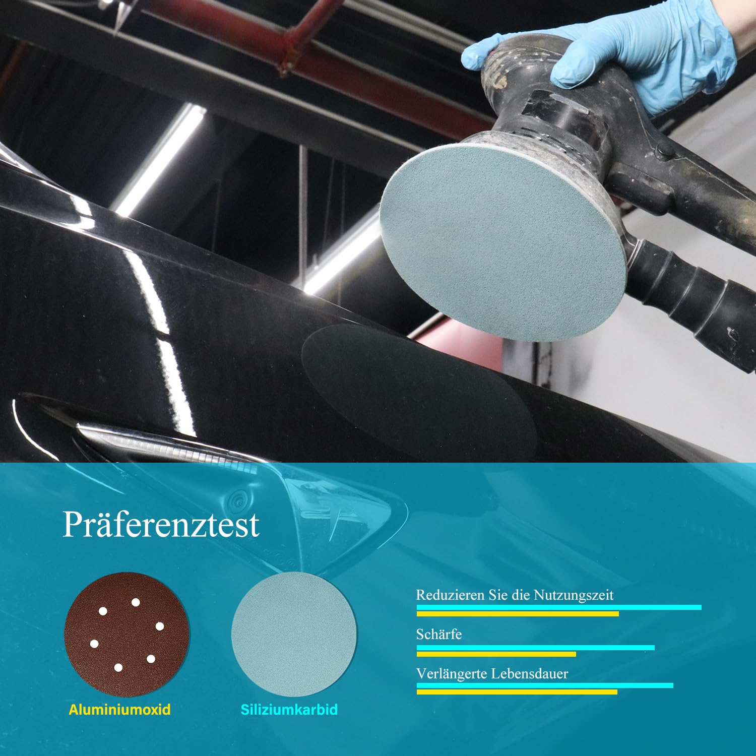 Papel de lija de 150 mm, con velcro, 15 unidades, P5000, discos de lija de acabado fino, carburo de silicio, papel de lija redondo, mojado y seco, con velcro para lijadora orbital (6 pulgadas)