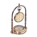 TREASURE GIFT Antique Vintage Small Table Clock | Table Clock for Living Room | Vintage Nautical Design, Elegant Home or Office Décor | Desk Tables & Shelf Decor Clocks | Home Decor Accessories
