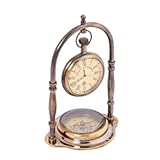 TREASURE GIFT Antique Vintage Small Table Clock &vert; Table Clock for Living Room &vert; Vintage Nautical Design&comma; Elegant Home or Office Décor &vert; Desk Tables & Shelf Decor Clocks &vert; Home Decor Accessories
