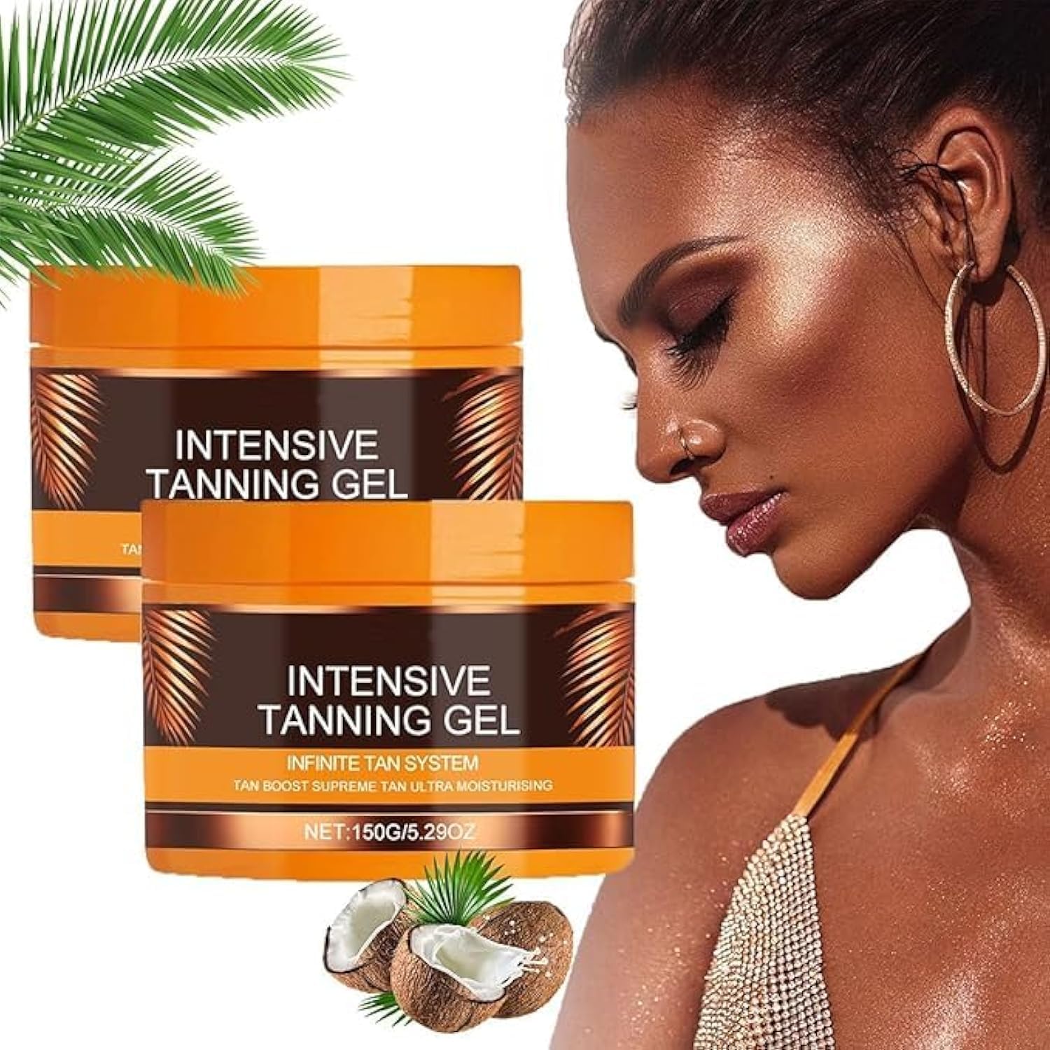 MakbeatyIntense Tanning Gel Carrot Tanning Gel, Tanning Cream for Sunbeds and Outdoor Sun, Uses 100% Natural Ingredients to Achieve A Natural Tan(2 PCS)