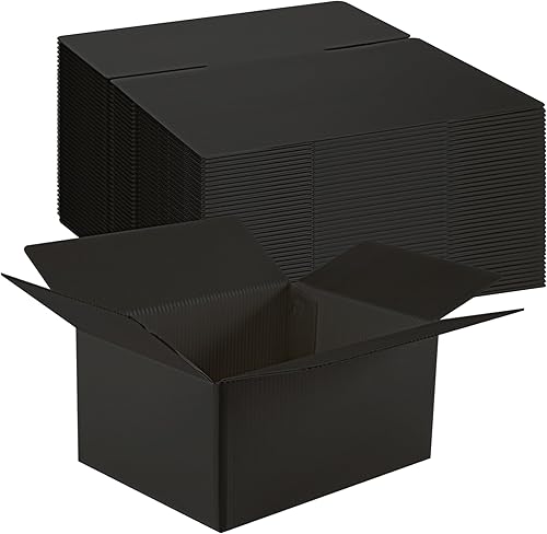 Ahasolid Cajas de envío de 10 x 6 x 6 pulgadas, paquete de 30 cajas de envío pequeñas para pequeñas empresas, cajas de cartón negro de plástico