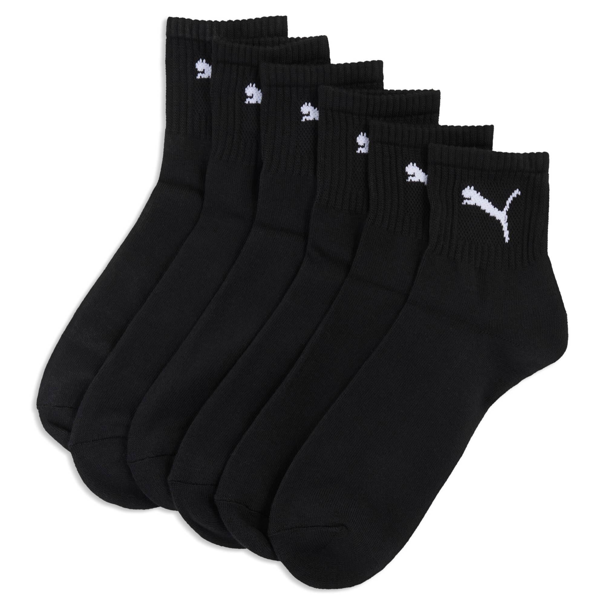 Puma Short Crew Sports Socks (Pack of 3) - Black, 2.5-5 UK (35-38 )