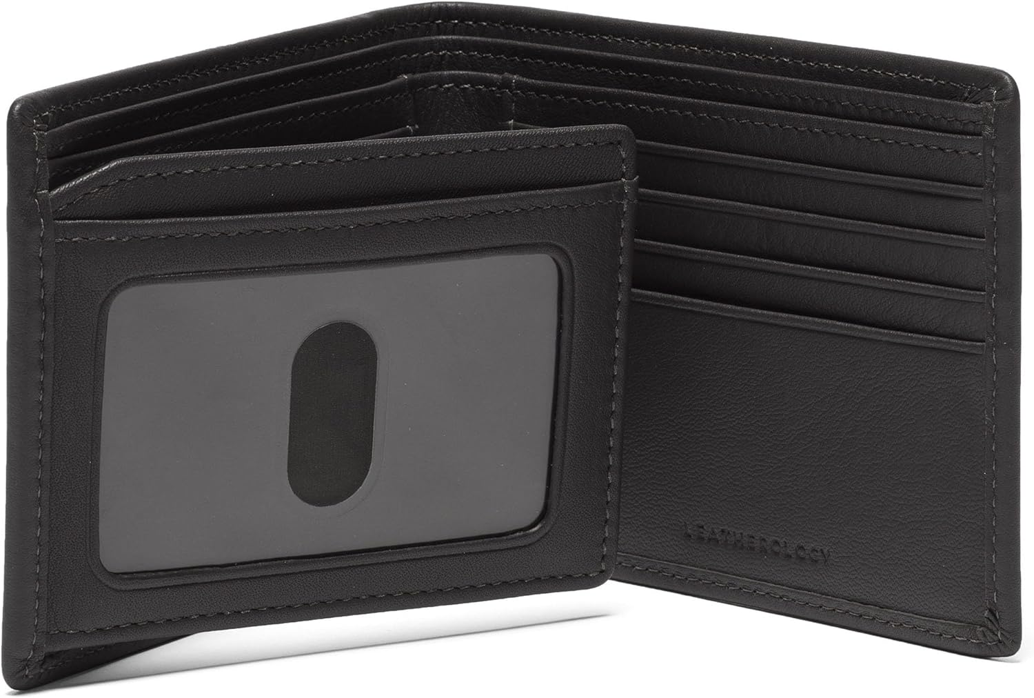 Leatherology Men's Leather Bifold Wallet with Card Flap - 11 Card Slots - Double Bill Compartment - Image 5