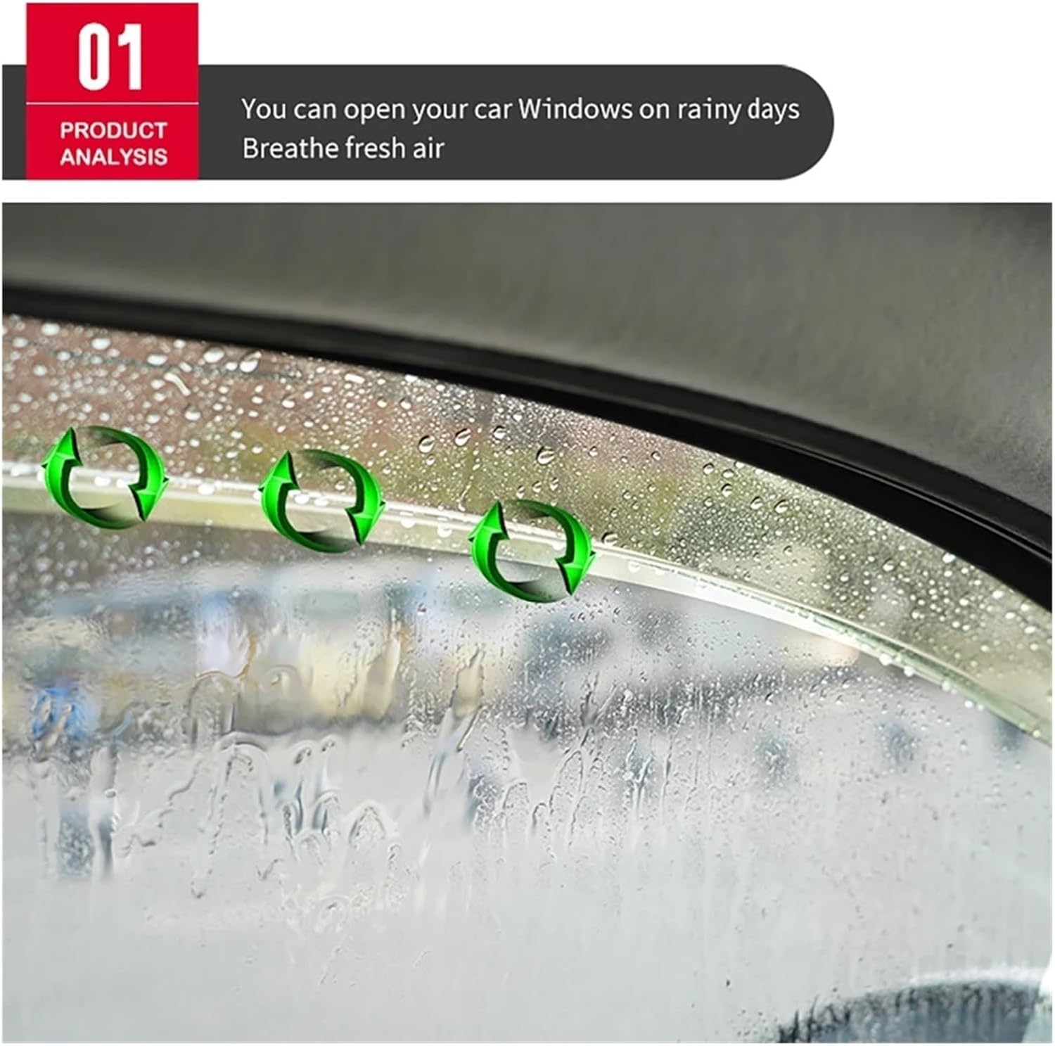 4個の車のサイドウィンドウデフレクターサンレインウェザーシールドBYD Yuan Plus Atto 3 2022+に適合