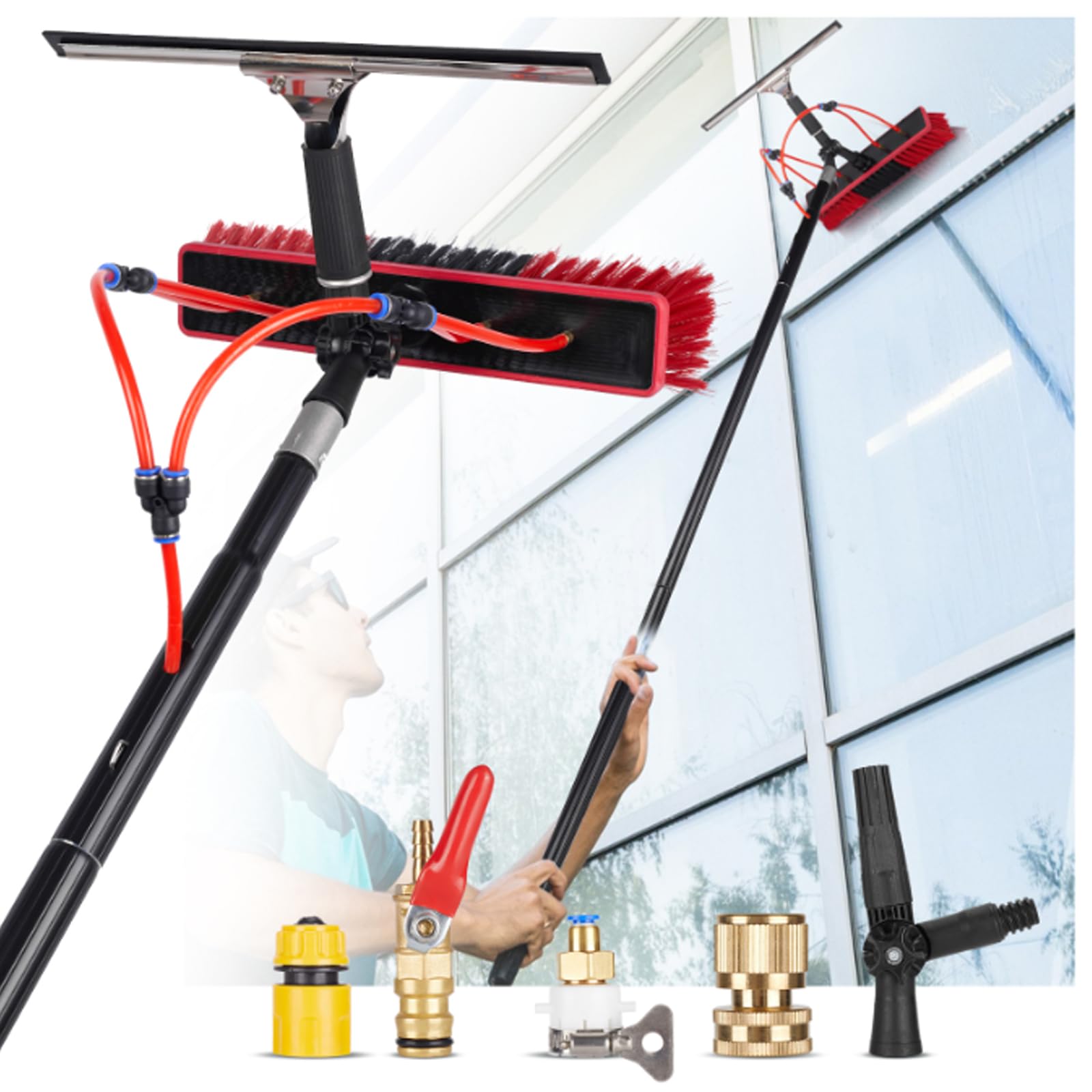 Kit de nettoyage pour panneaux solaires pour laver facilement les vitres hautes et les toits