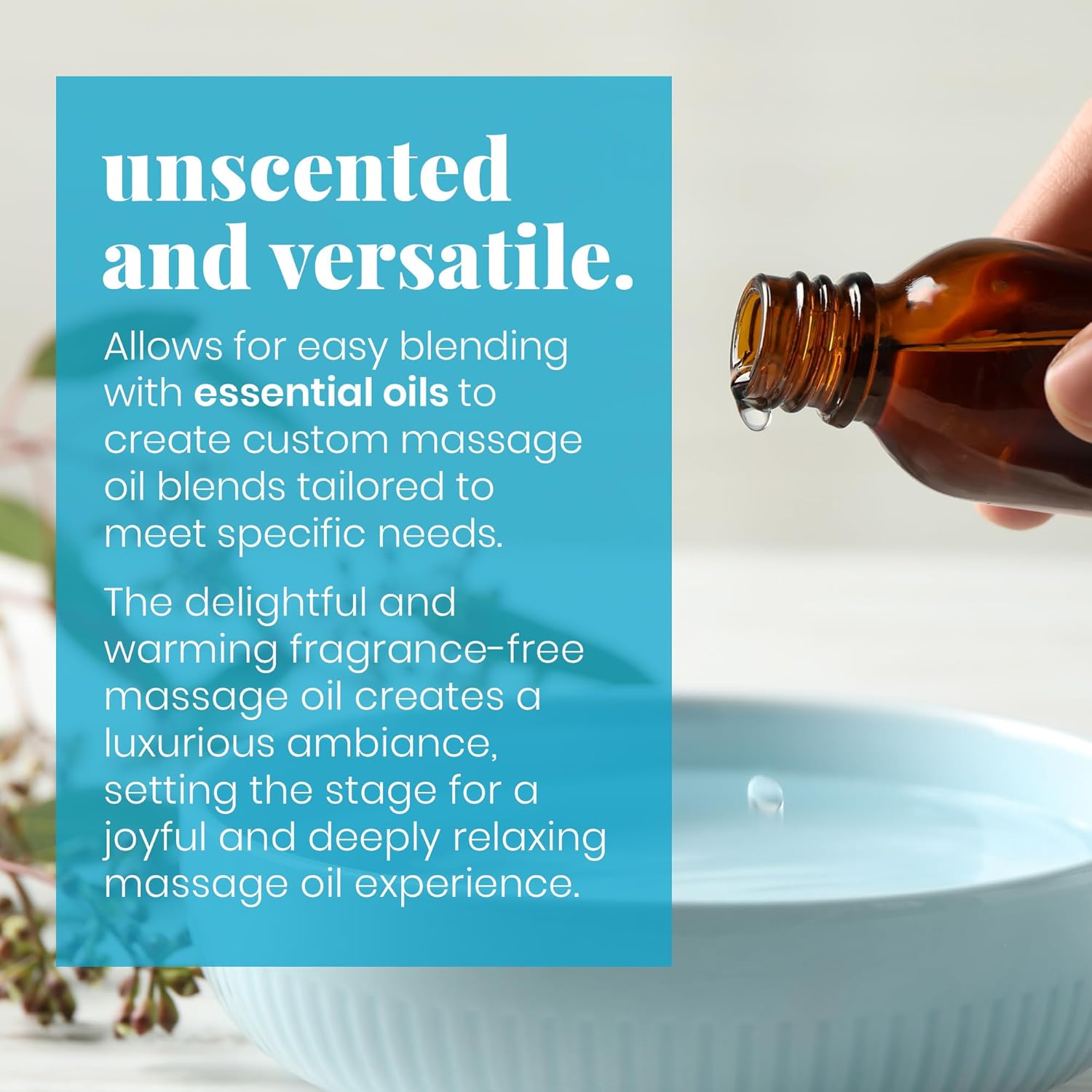 Skinsations - Unscented Massage Oil for Massage Therapy - 8oz | Fragrance-Free Body Oil for Sensitive Skin & Aromatherapy | Sweet Almond, Jojoba, Coconut & Grapeseed Oils - Image 4