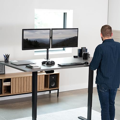 Vista 32 de VIVO DESK-TOP72-36B - Mesa universal de 71 x 36 pulgadas para marcos de escritorio estándar y sentados a pie, altura ajustable, escritorio negro