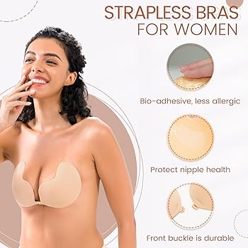 sachin and babi light blue dress Women Reusable Adhesive Bra Shell Shape Invisible Push Up Strapless Bra For Backless  Dress