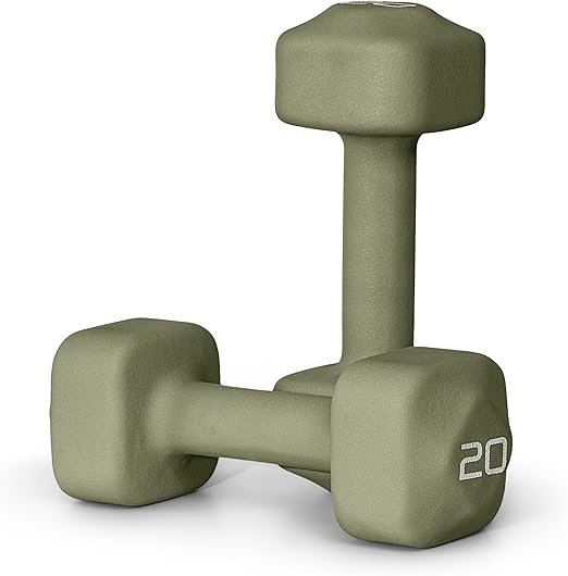 Tone Fitness Neoprene Dumbbell Weight Pairs with Anti-Roll Square Head | Multiple Options