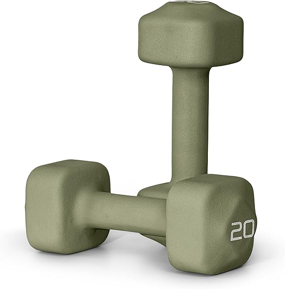 Tone Fitness Neoprene Dumbbell Weight Pairs with Anti-Roll Square Head | Multiple Options