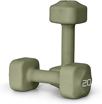 Tone Fitness Neoprene Dumbbell Weight Pairs with Anti-Roll Square Head | Multiple Options