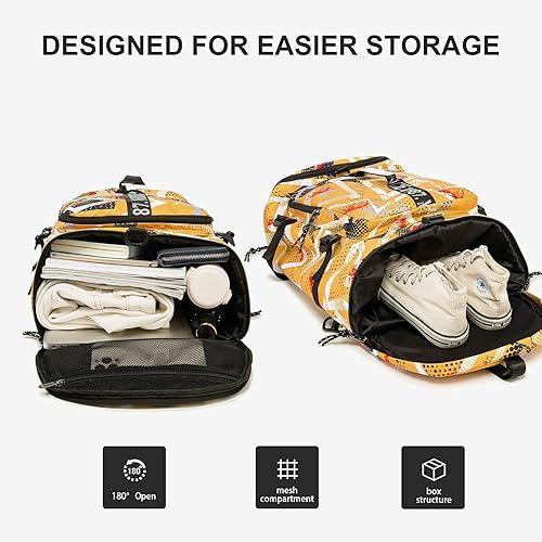 Miniatura 5 de Bolsa de lona para gimnasio, mochila negra impermeable para laptop, adecuada para senderismo, pesca, viajes, 40L, gran capacidad, moderna, ligera,