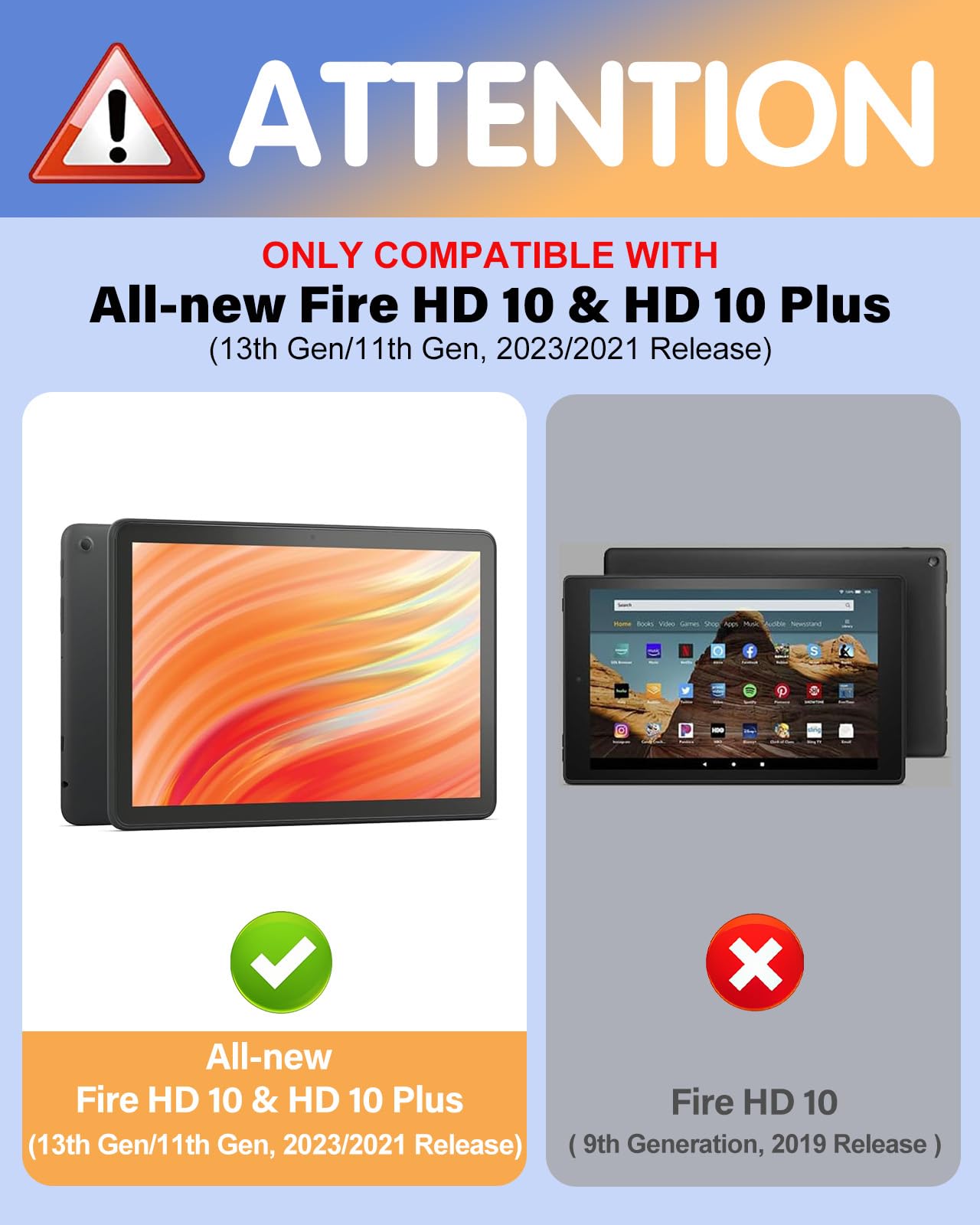 Kidcube Schutzhülle für Kindle Fire HD 10/10 Plus, 13. / 11. Generation, 25,7 cm (10,1 Zoll), mit Stifthalter, Blumenmuster, drehbarer Ständer, Hüllen für Amazon Fire HD 10/10 Plus