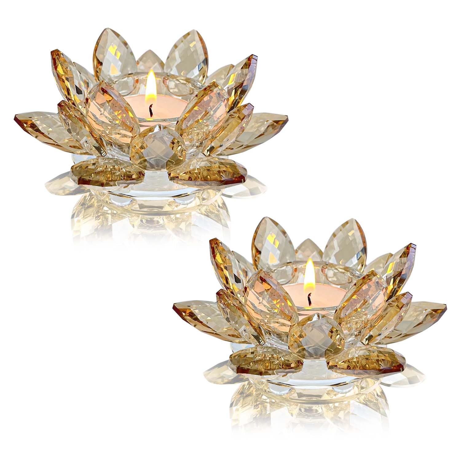 Amazon.com: Kolnlala Crystal Lotus Flower Tealight Candle
